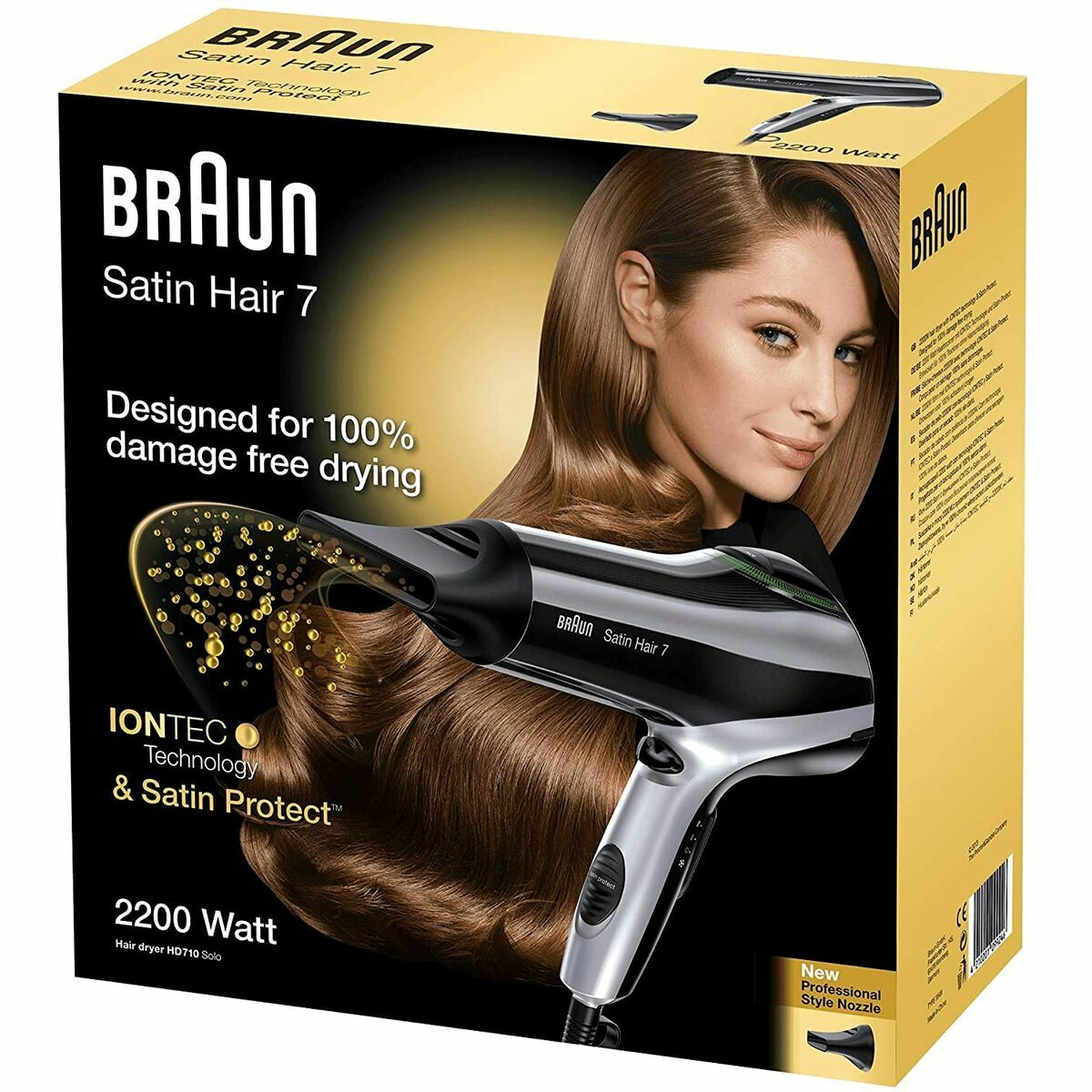 Sèche-cheveux Braun HD710 Ionique Noir Noir/Argenté 2200 W