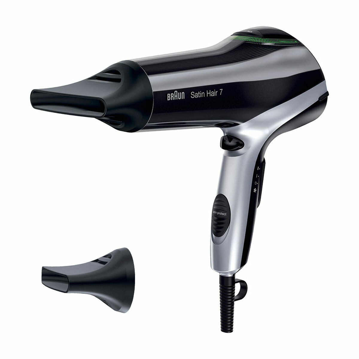 Sèche-cheveux Braun HD710 Ionique Noir Noir/Argenté 2200 W