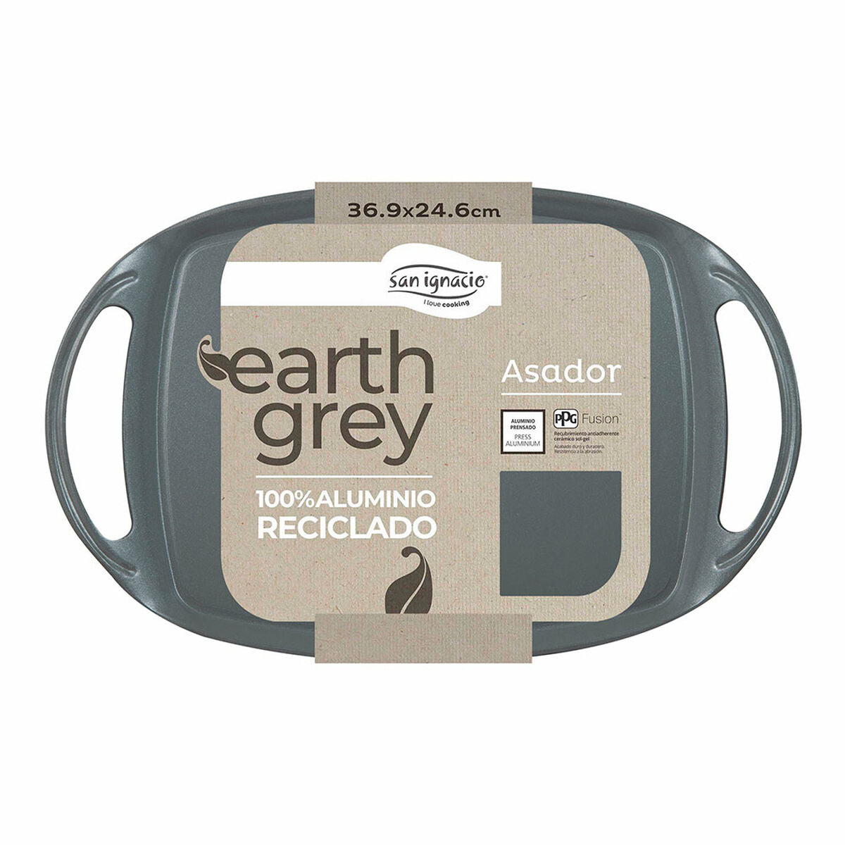 Barbecue San Ignacio Earth Grey SG-6755 Grijs Gehard aluminium 36,9 x 24,6 cm Met handvatten