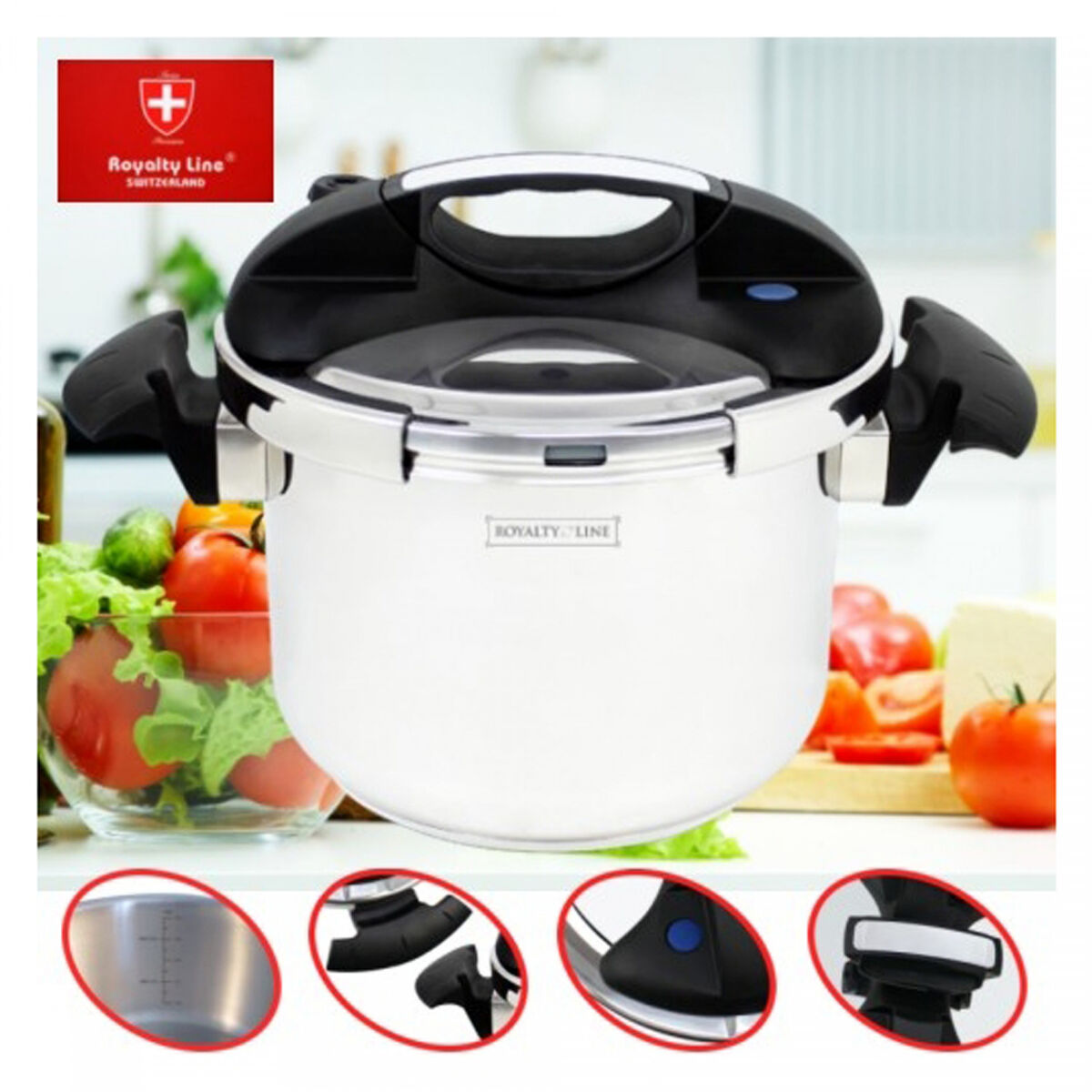 Slowcooker Royalty Line PS10 10 L Ø 22 cm 3 Onderdelen