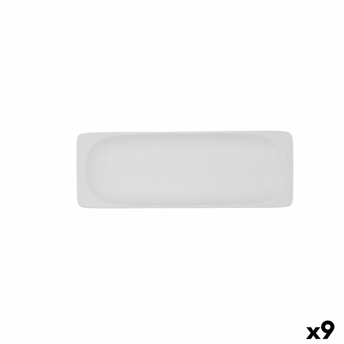 Plateau apéritif Bidasoa Fosil Blanc Céramique Alumine 25,6 x 9,1 x 2,3 cm (9 Unités)