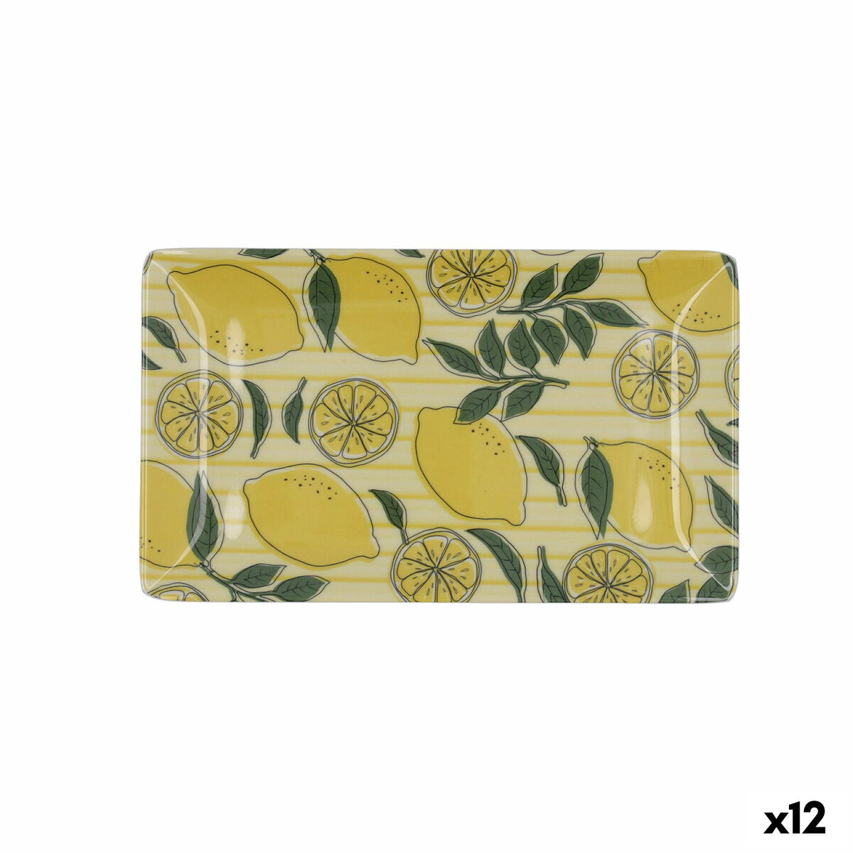 Plateau apéritif Quid Sicilia Multicouleur Bioplastique Citron 25 x 15 x 2 cm (12 Unités)