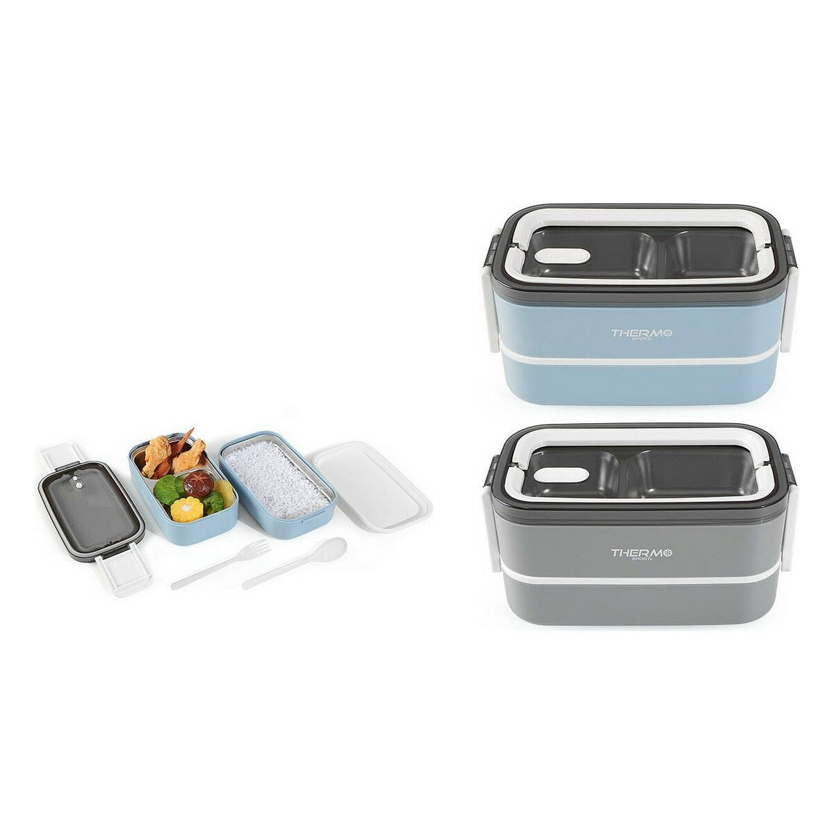 Set Lunchboxen ThermoSport Staal Plastic 1,4 L 21,5 x 12 x 12 cm (6 Stuks)