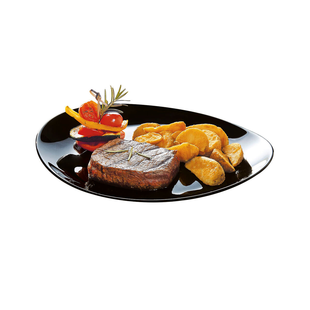 Assiette plate Luminarc Friends Time Noir verre 30 x 26 cm Viande (12 Unités)