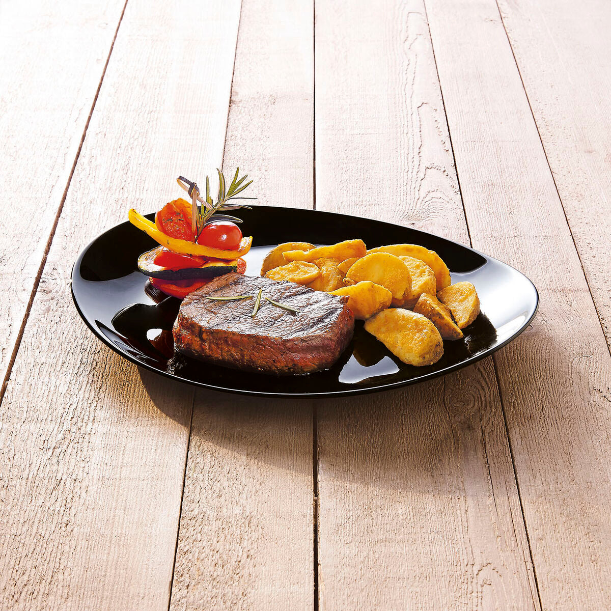 Assiette plate Luminarc Friends Time Noir verre 30 x 26 cm Viande (12 Unités)