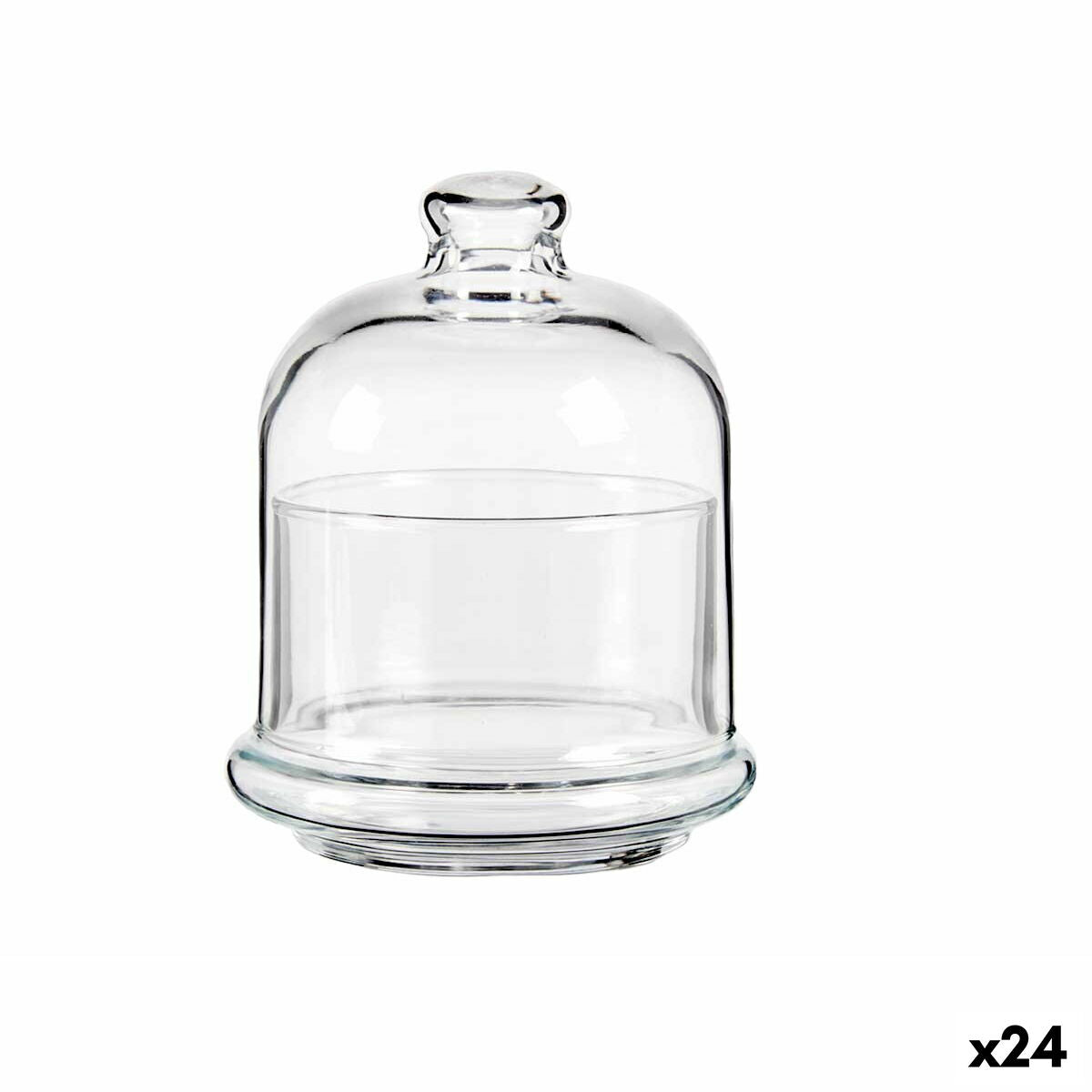 Assiette pour sucreries et chocolats Mini Basic Transparent verre 9,2 x 11,5 x 9,2 cm (24 Unités)