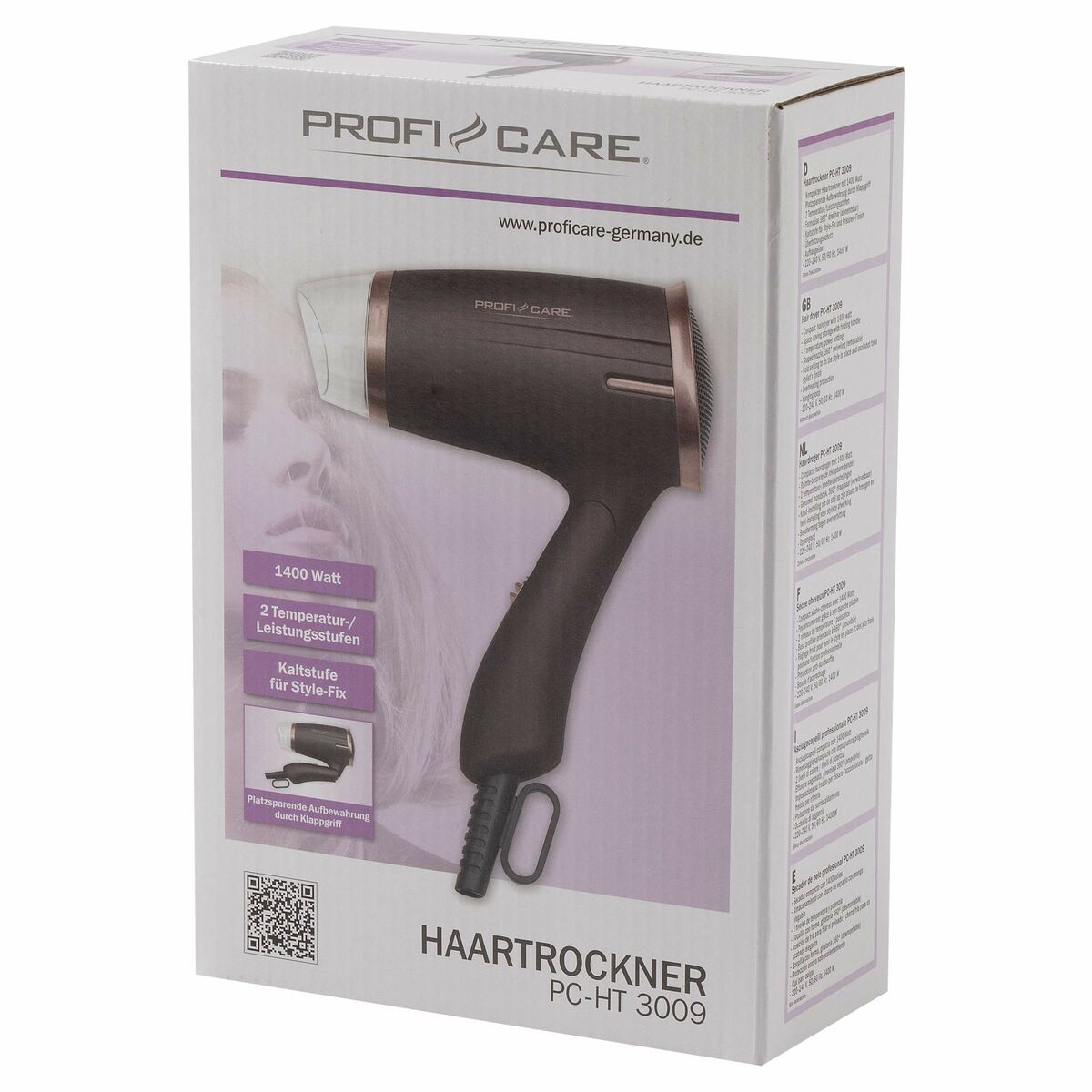 Sèche-cheveux ProfiCare PC-HT 3009 Or Bronze 1400 W