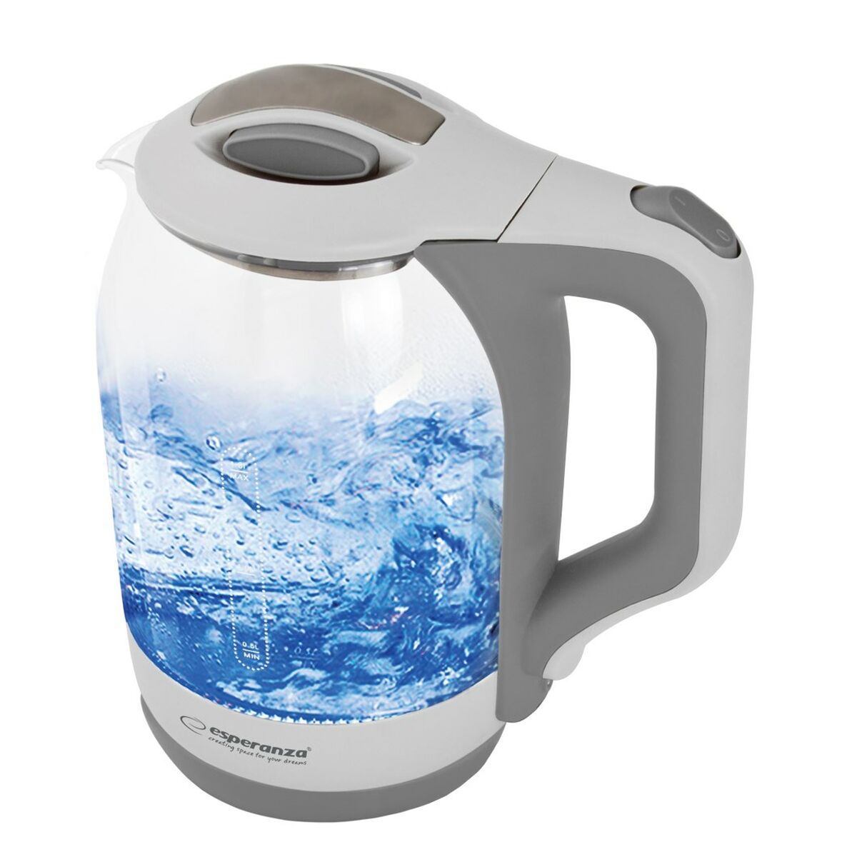 Waterkoker Esperanza EKK025W  Wit Glas Plastic 1500 W 1,7 L