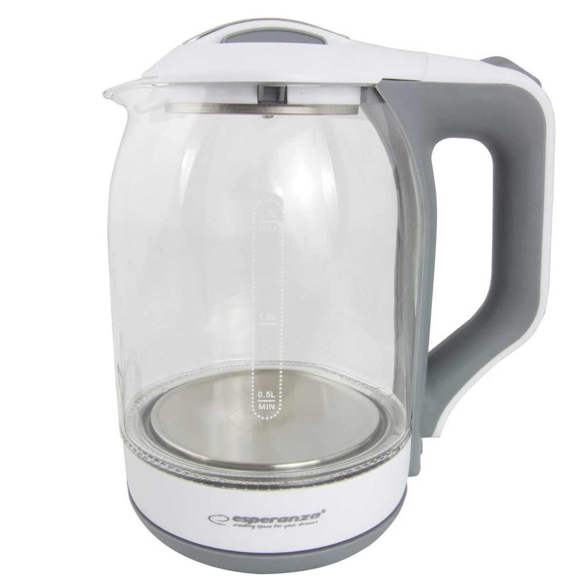 Waterkoker Esperanza EKK025W  Wit Glas Plastic 1500 W 1,7 L