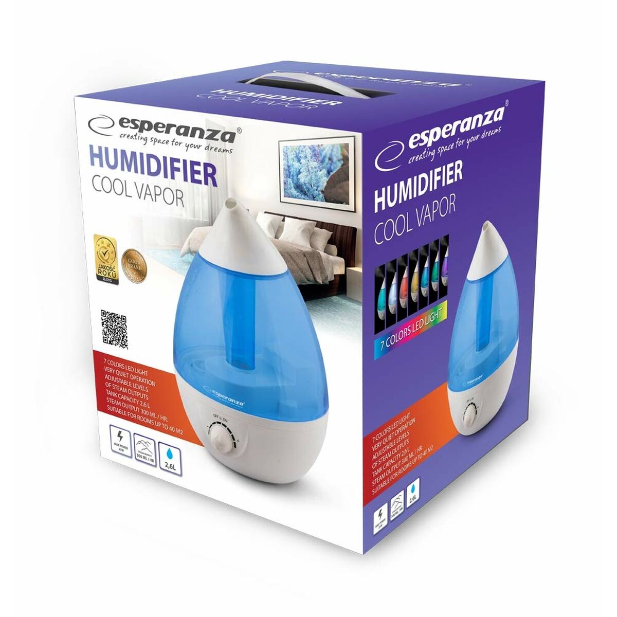 Humidificateur Esperanza EHA005 25 W 2,6 L