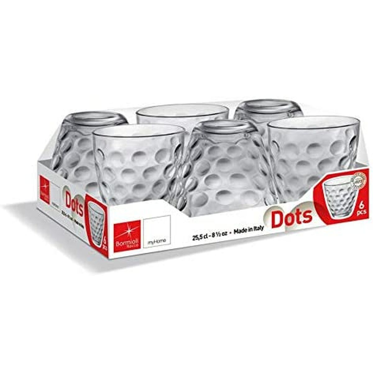 Glazenset Bormioli Rocco Dots 6 Stuks Glas (250 ml)