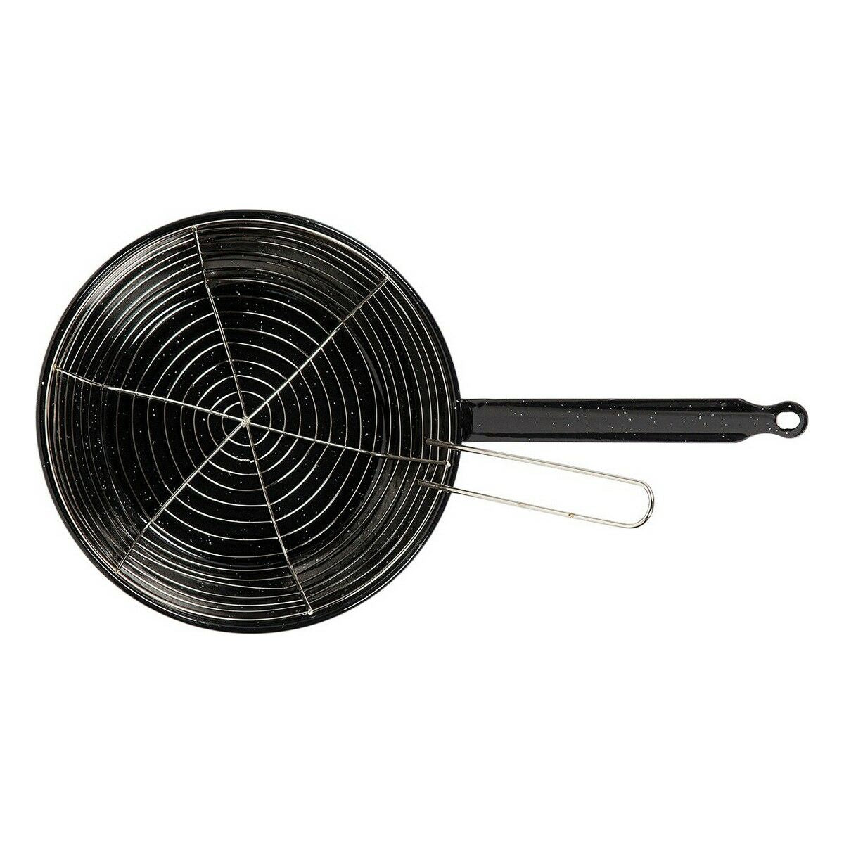 Poêle à frire avec panier Vaello Noir Acier émaillé (Ø 28 cm)