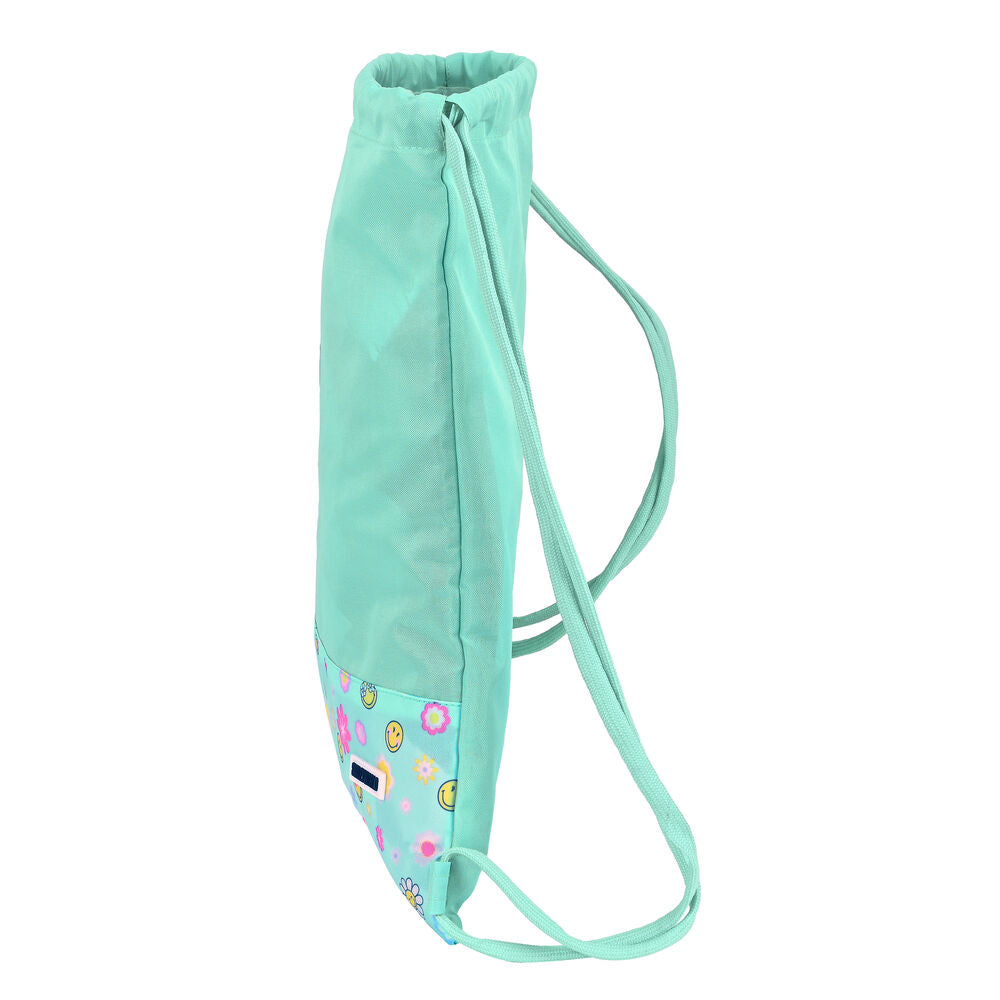 Backpack with Strings Smiley Summer fun Turquoise 35 x 40 x 1 cm