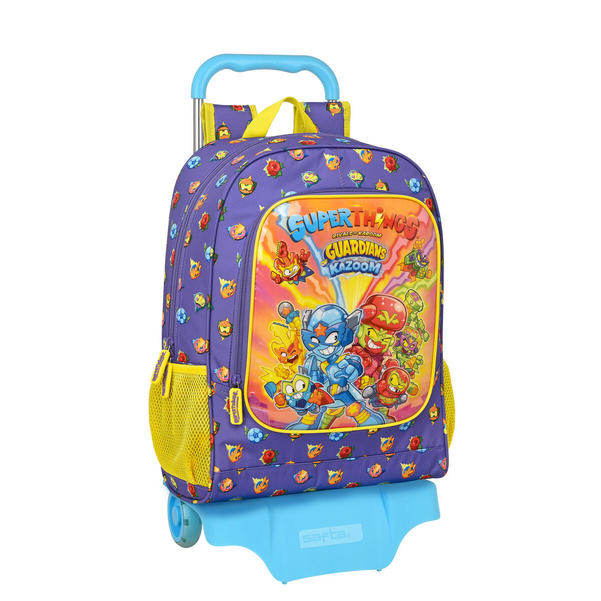 Cartable à roulettes SuperThings Guardians of Kazoom Violet Jaune (32 x 42 x 14 cm)