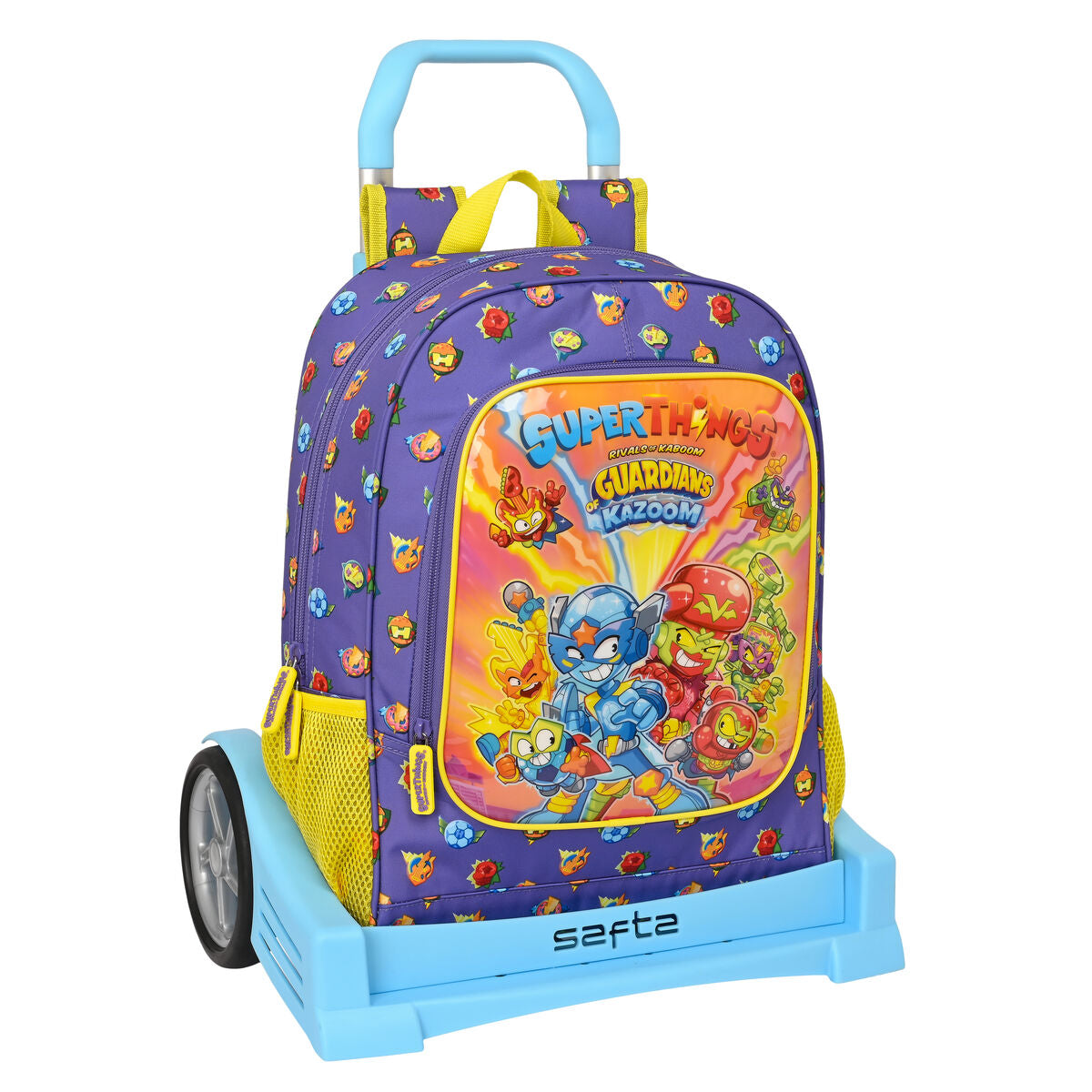 Cartable à roulettes SuperThings Guardians of Kazoom Violet Jaune (32 x 42 x 14 cm)