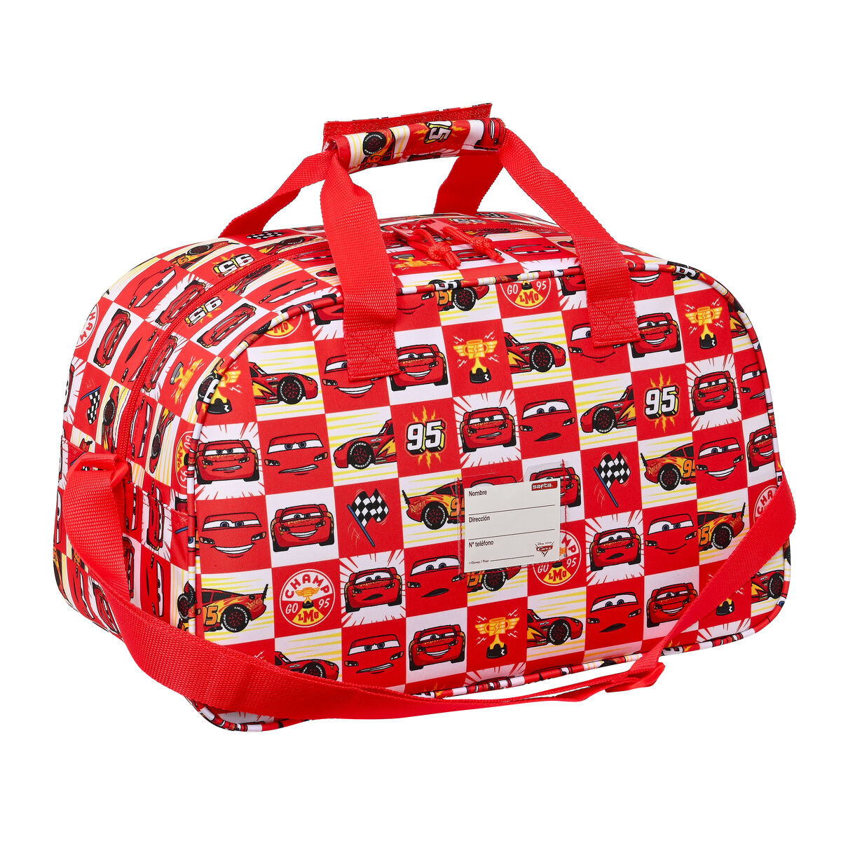 Sporttas Cars Let's race Rood Wit (40 x 24 x 23 cm)