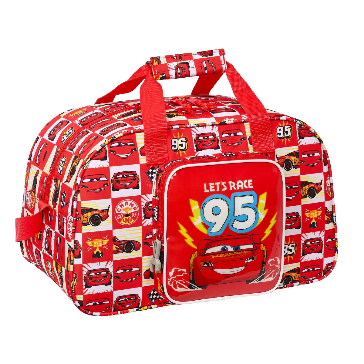 Sac de sport Cars Let's race Rouge Blanc (40 x 24 x 23 cm)