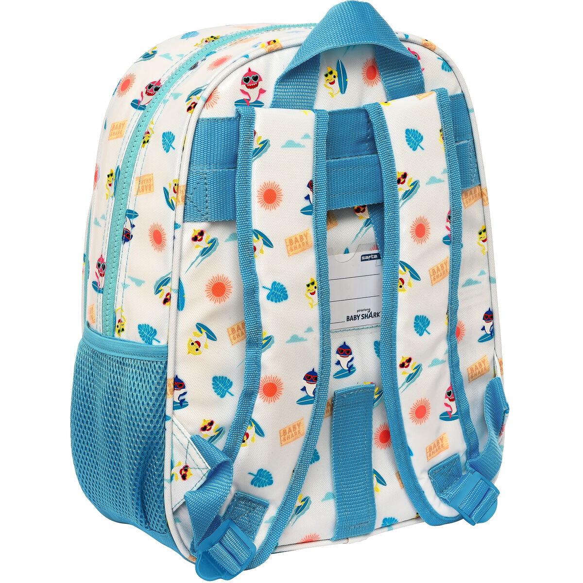 Cartable Baby Shark Surfing Bleu Blanc 26 x 34 x 11 cm