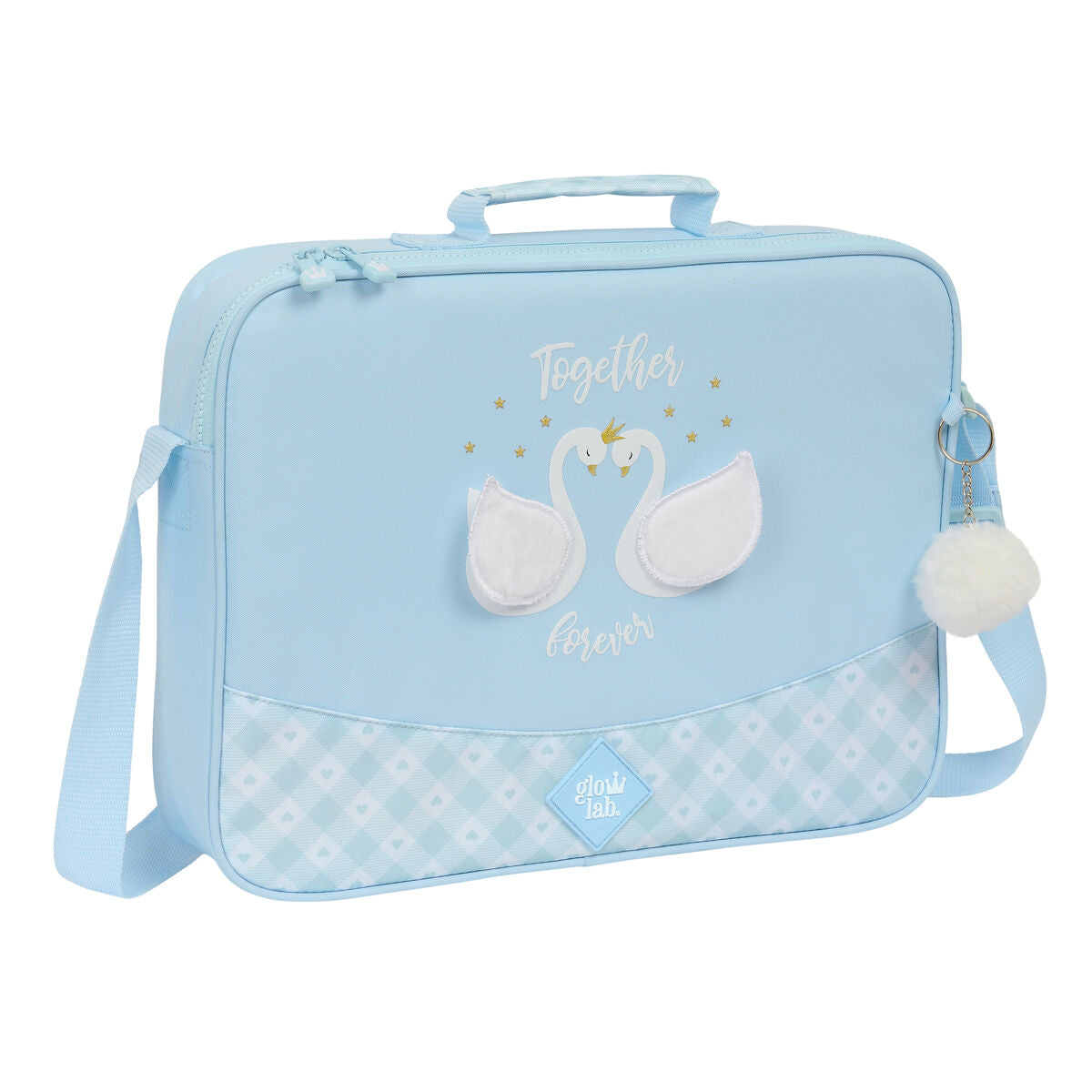 Schooltas Glow Lab Cisnes Licht Blauw 38 x 28 x 6 cm