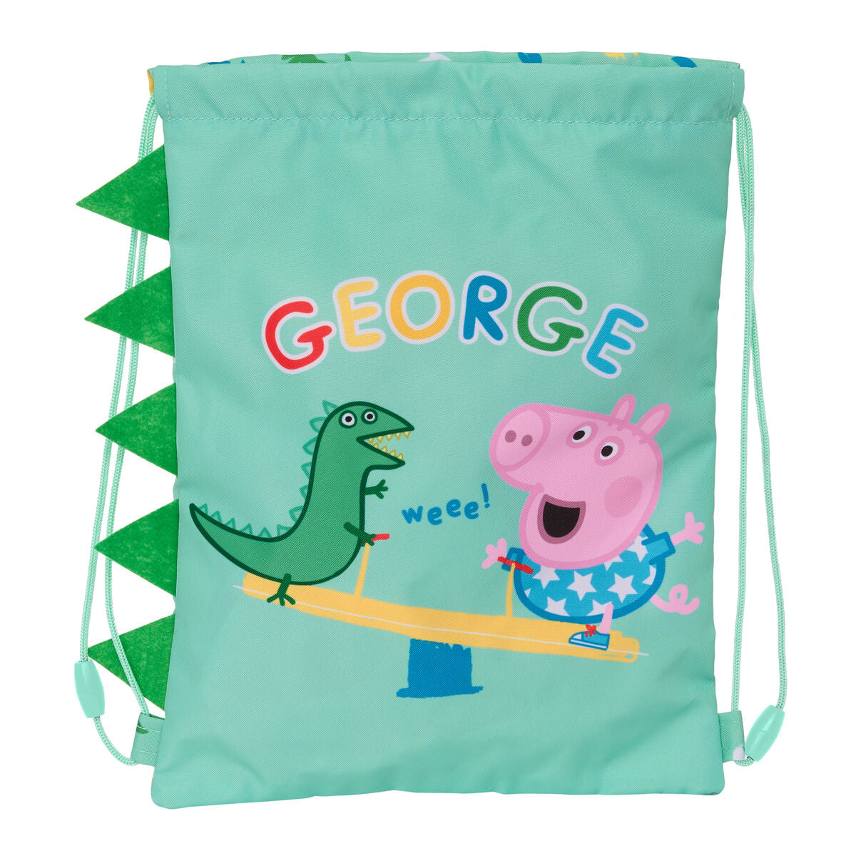 Sac à dos serré par des ficelles Peppa Pig George Menthe 26 x 34 x 1 cm