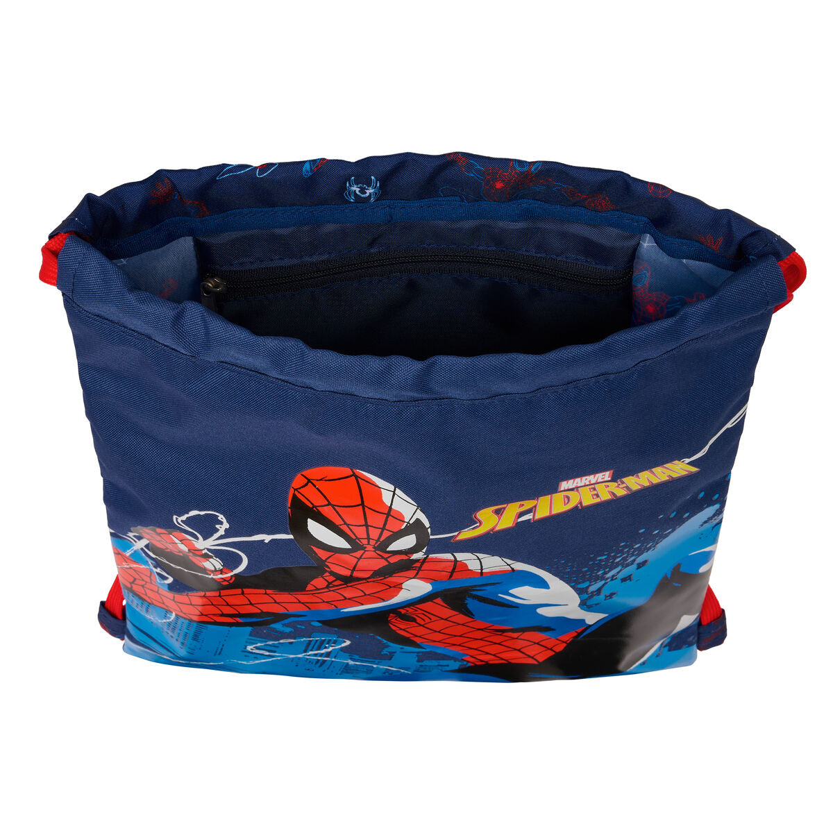 Sac à dos serré par des ficelles Spider-Man Neon Blue marine 26 x 34 x 1 cm