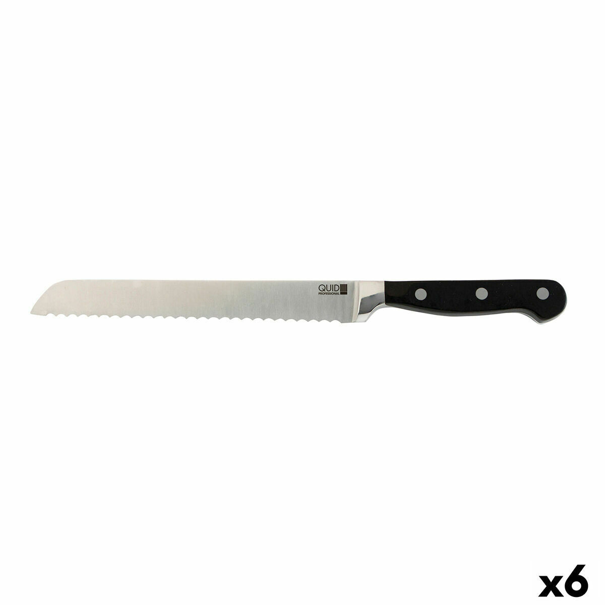 Broodmes Quid Professional Inox Chef Black Metaal 20 cm (Pack 6x)