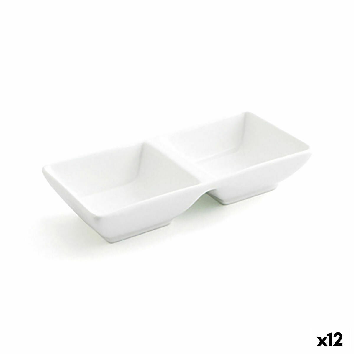 Plateau apéritif Quid Select Blanc Céramique 15 x 7 cm (12 Unités) (Pack 12x)