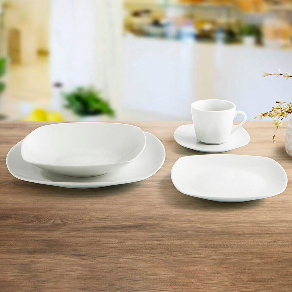 Deep Plate Quid Novo Vinci Ceramic White (20,5 cm) (Pack 6x)