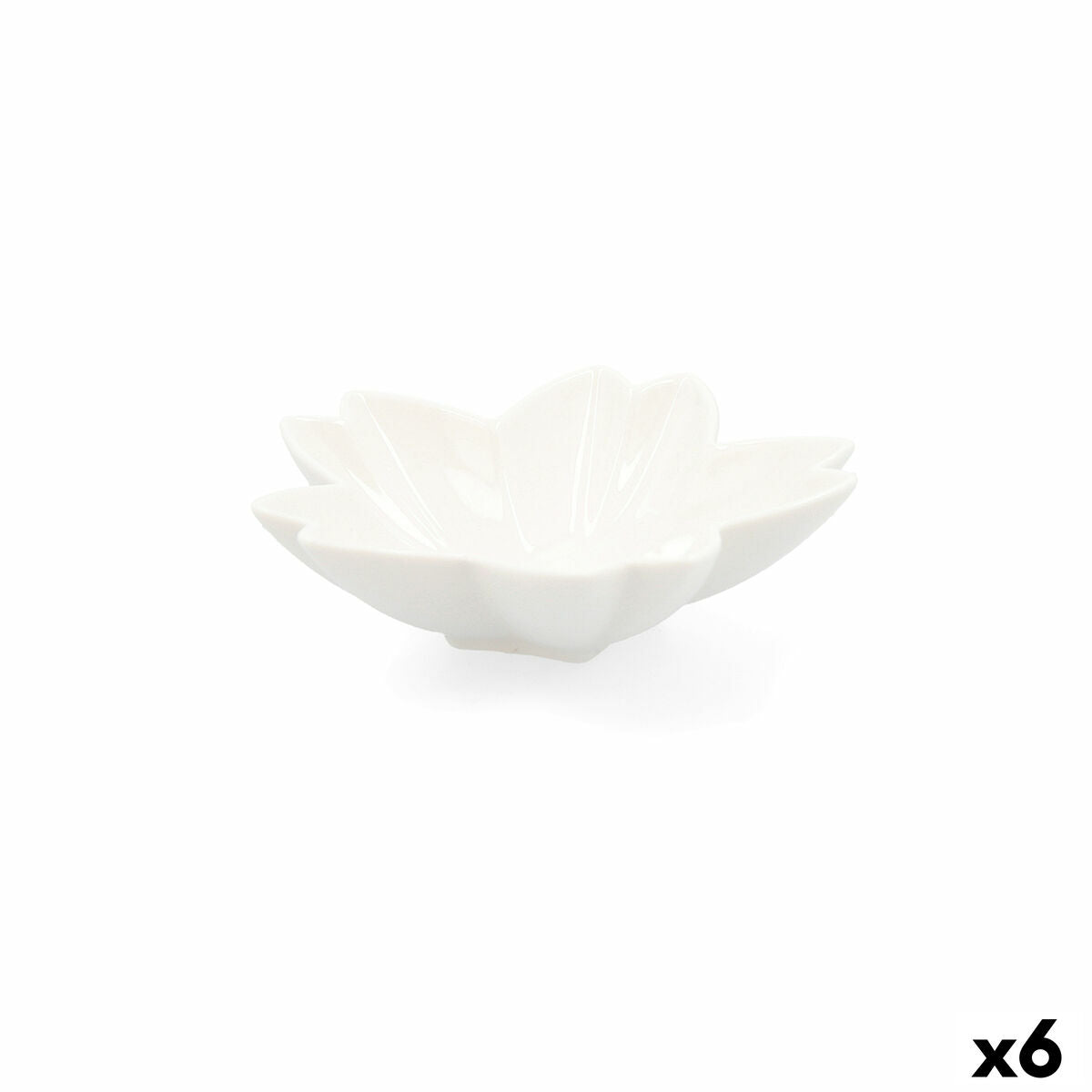 Plateau apéritif Quid Select Blanc Céramique Fleur (6 Unités) (Pack 6x)