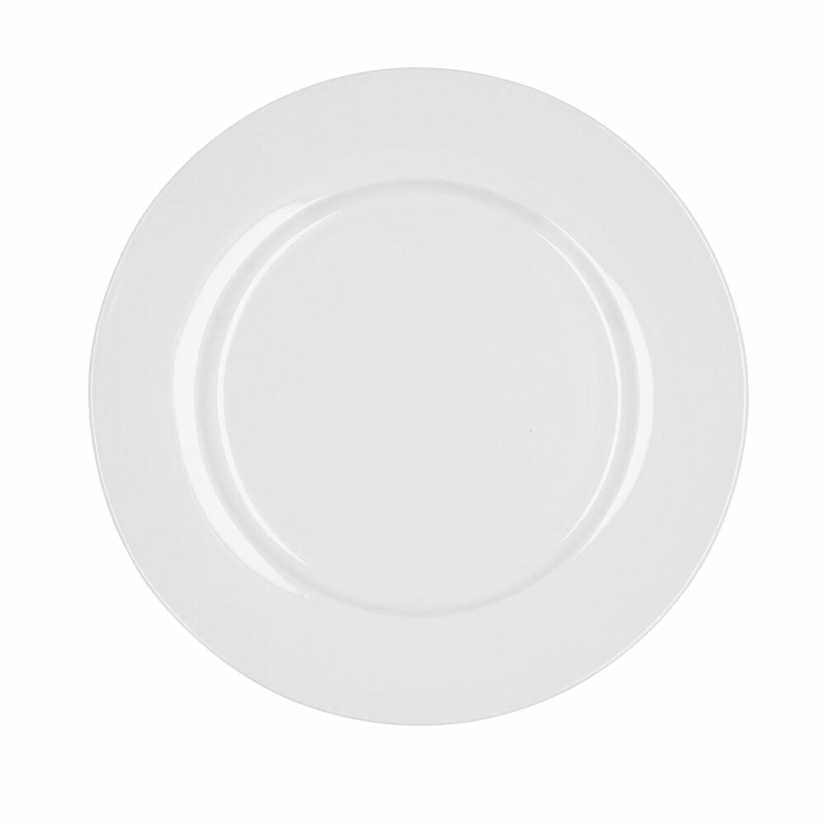 Flat plate Bidasoa Glacial Ceramic White (27 cm) (Pack 4x)