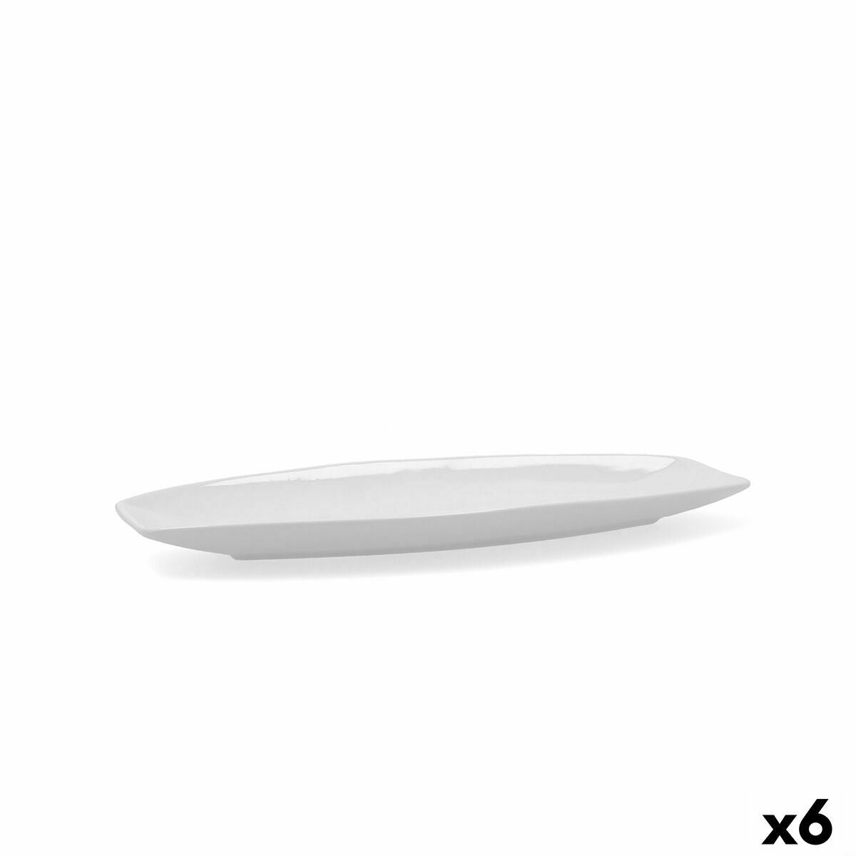 Plat à Gratin Quid Gastro Blanc Céramique 35,5 x 15,8 x 2,8 cm (6 Unités) (Pack 6x)