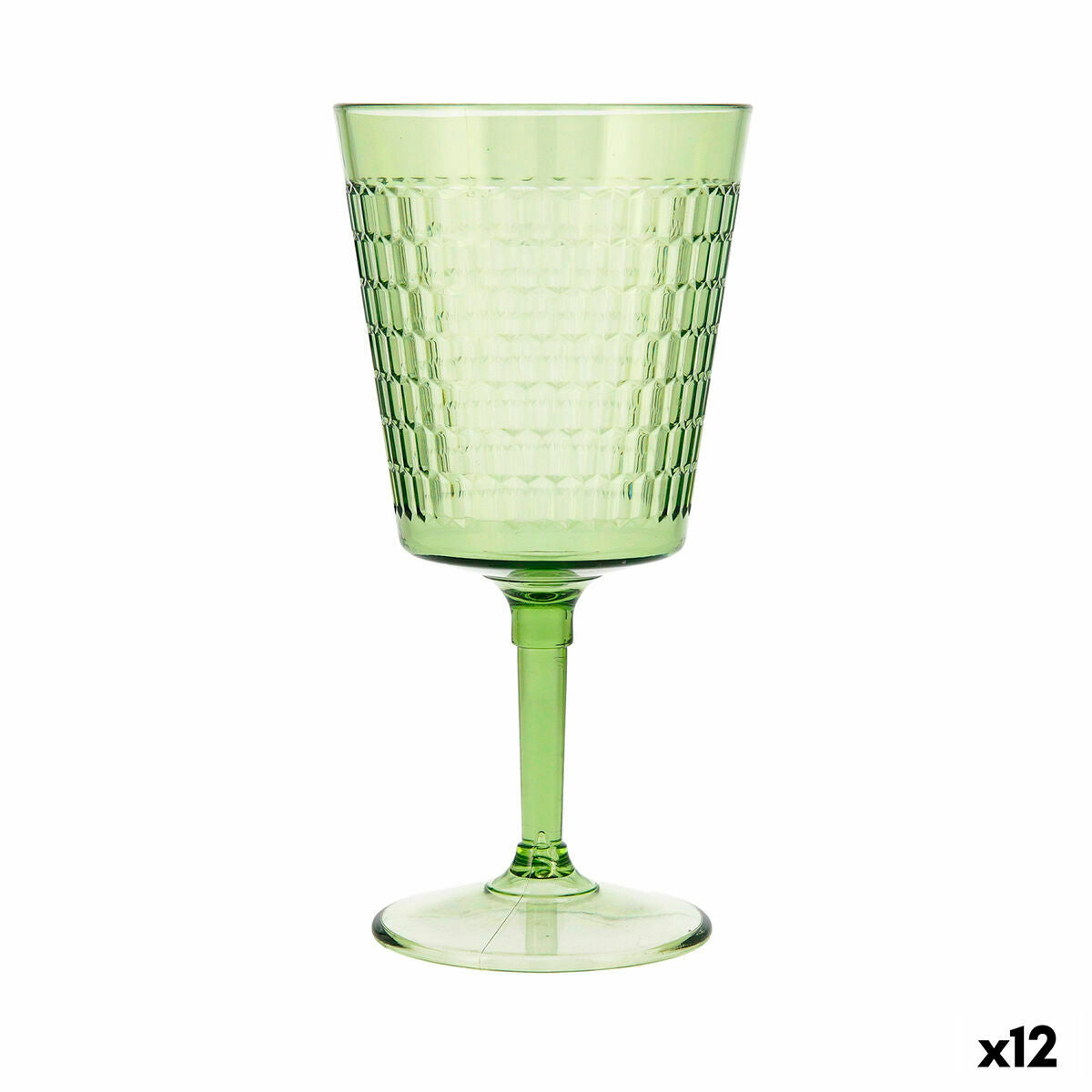 verre de vin Quid Viba Vert Plastique 420 ml (12 Unités) (Pack 12x)
