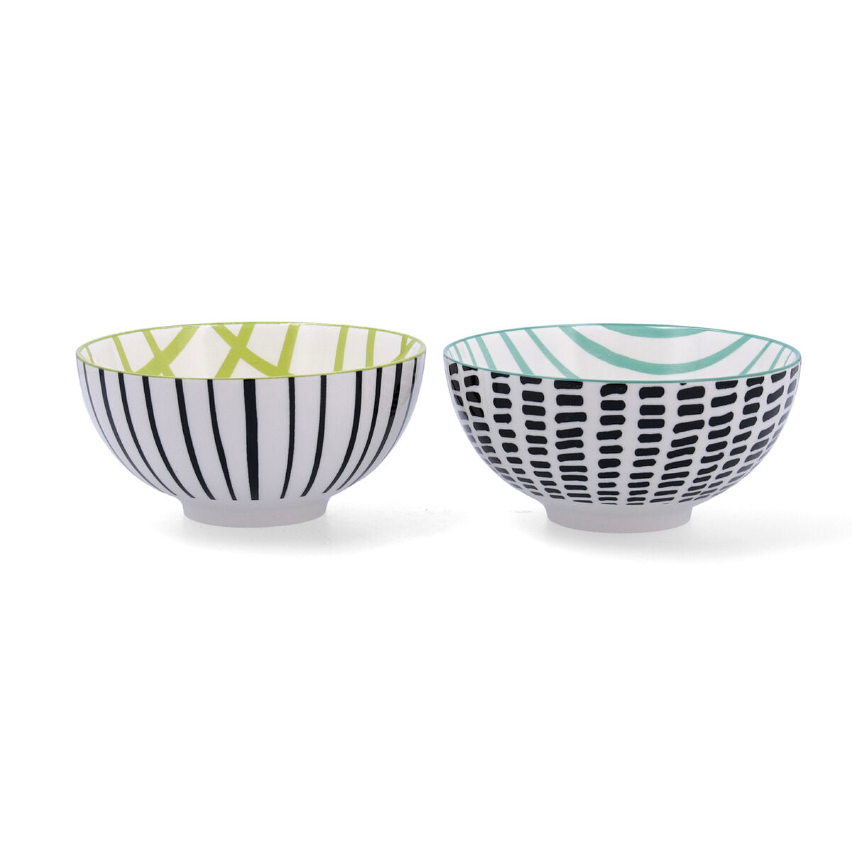 Set of bowls Bidasoa Zigzag Multicolour Ceramic 15 x 15 x 7,3 cm (2 Pieces)