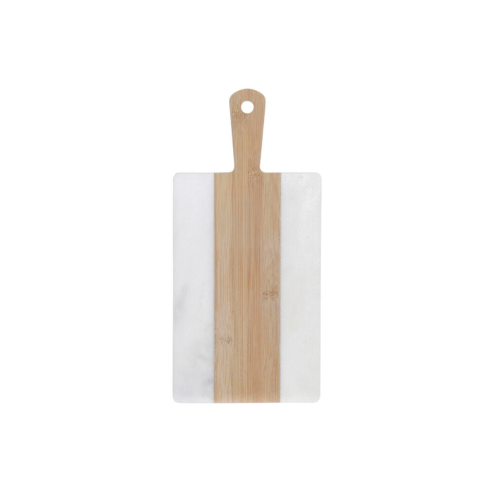 Planche à découper DKD Home Decor Blanc Naturel Bambou Marbre Plastique Rectangulaire 38 x 18 x 1 cm