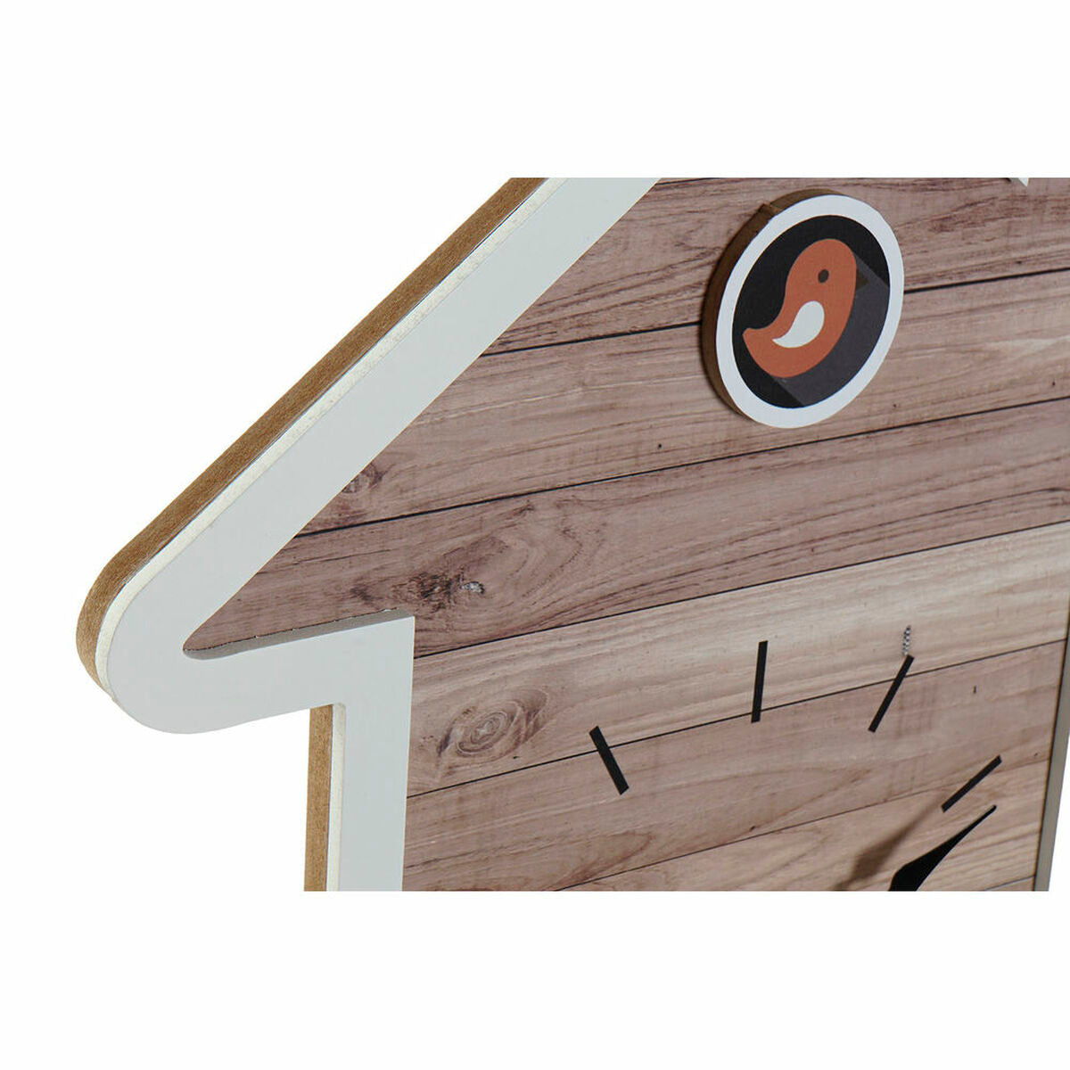 Horloge Murale DKD Home Decor 32 x 5 x 56 cm Naturel Blanc Plastique Maison Bois MDF (2 Unités)