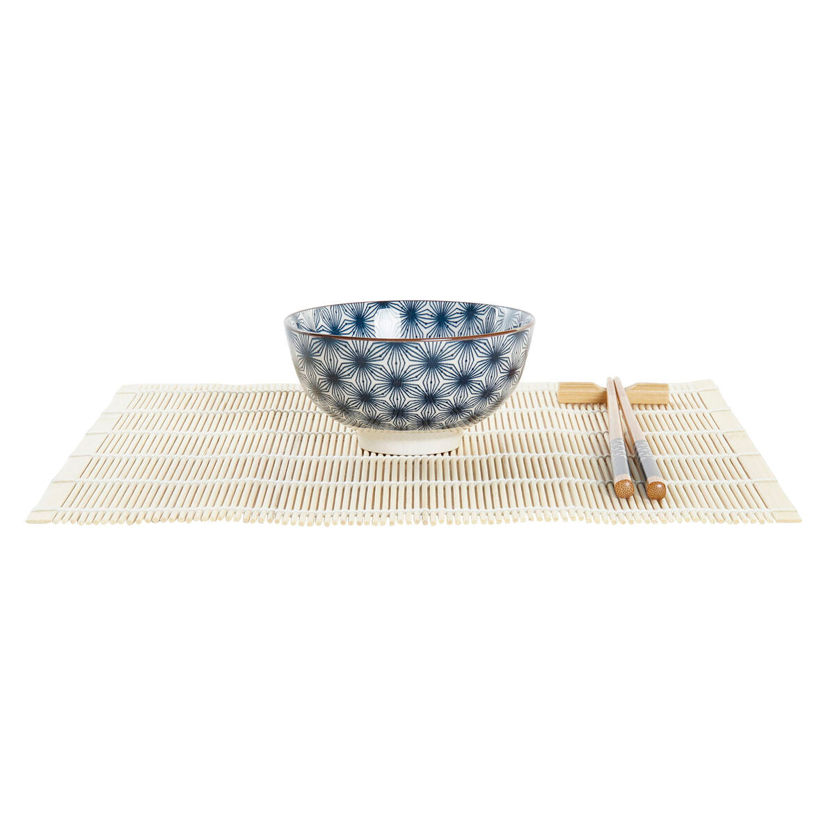 Sushi-set DKD Home Decor 14,5 x 14,5 x 31 cm Blauw Keramiek Orientaals (16 Onderdelen)