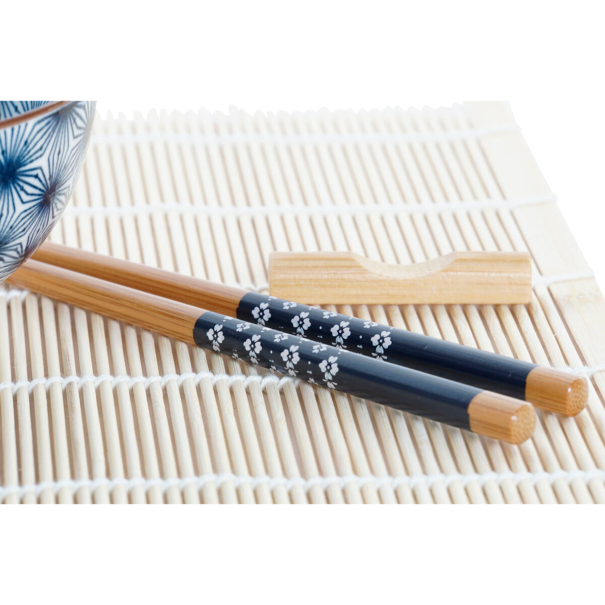 Sushi-set DKD Home Decor 14,5 x 14,5 x 31 cm Blauw Keramiek Orientaals (16 Onderdelen)