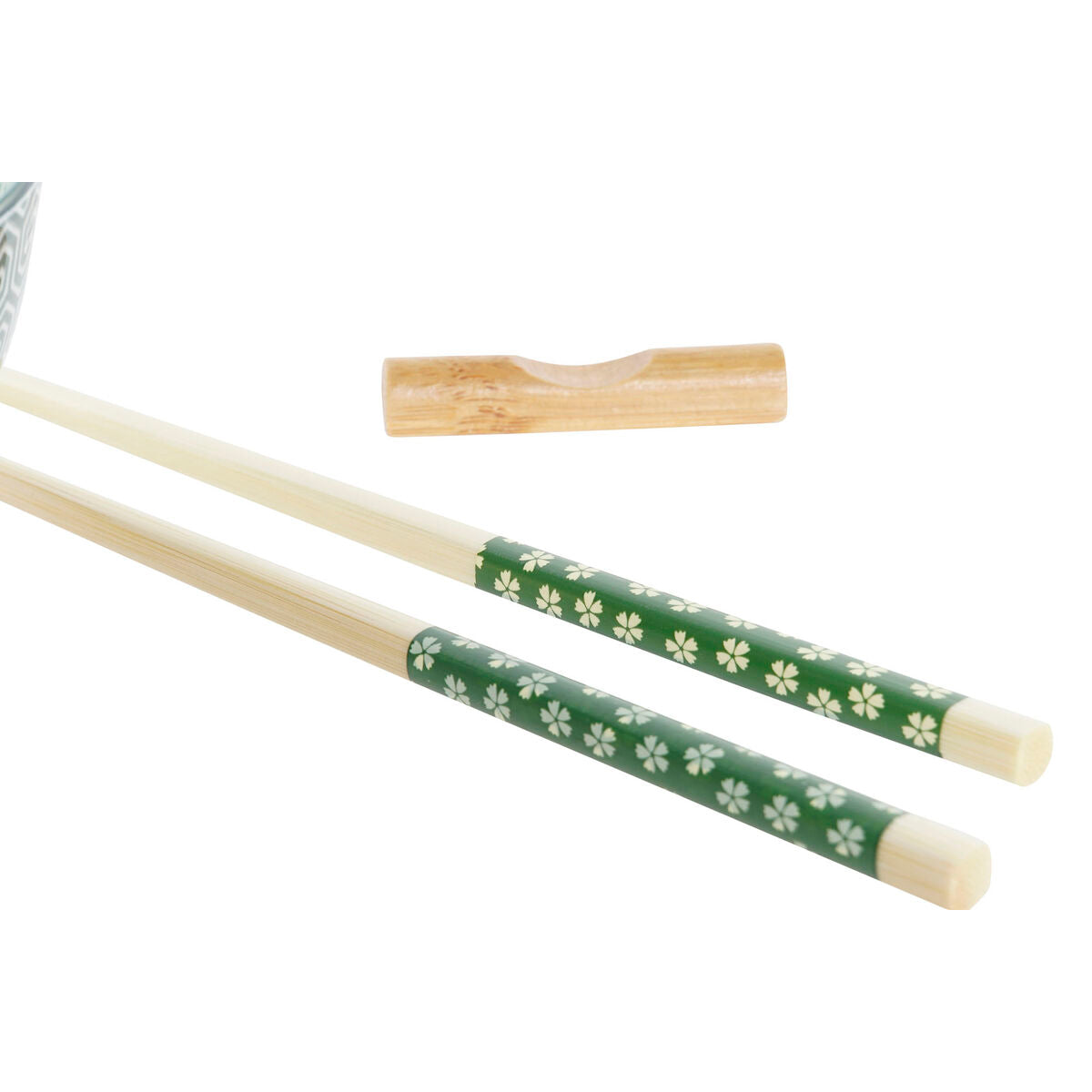 Sushi Set DKD Home Decor Bamboo Stoneware White Green Oriental 30 x 21 x 7 cm (6 Pieces)