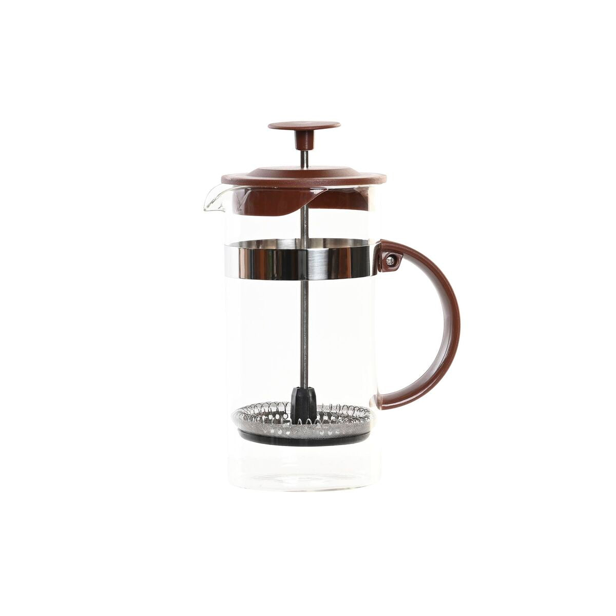 Koffiepot met Zuiger DKD Home Decor Bruin Transparant Roestvrij staal Borosilicaatglas 350 ml 16 x 9 x 18,5 cm