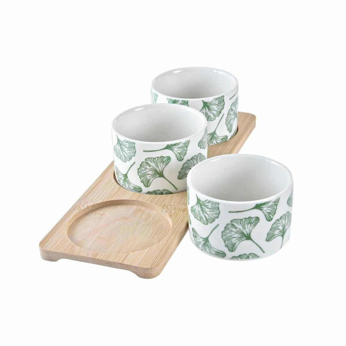 Ensemble à apértif DKD Home Decor Bambou Grès Volets 3 Pièces 4 Pièces 28 x 9,7 x 1,5 cm