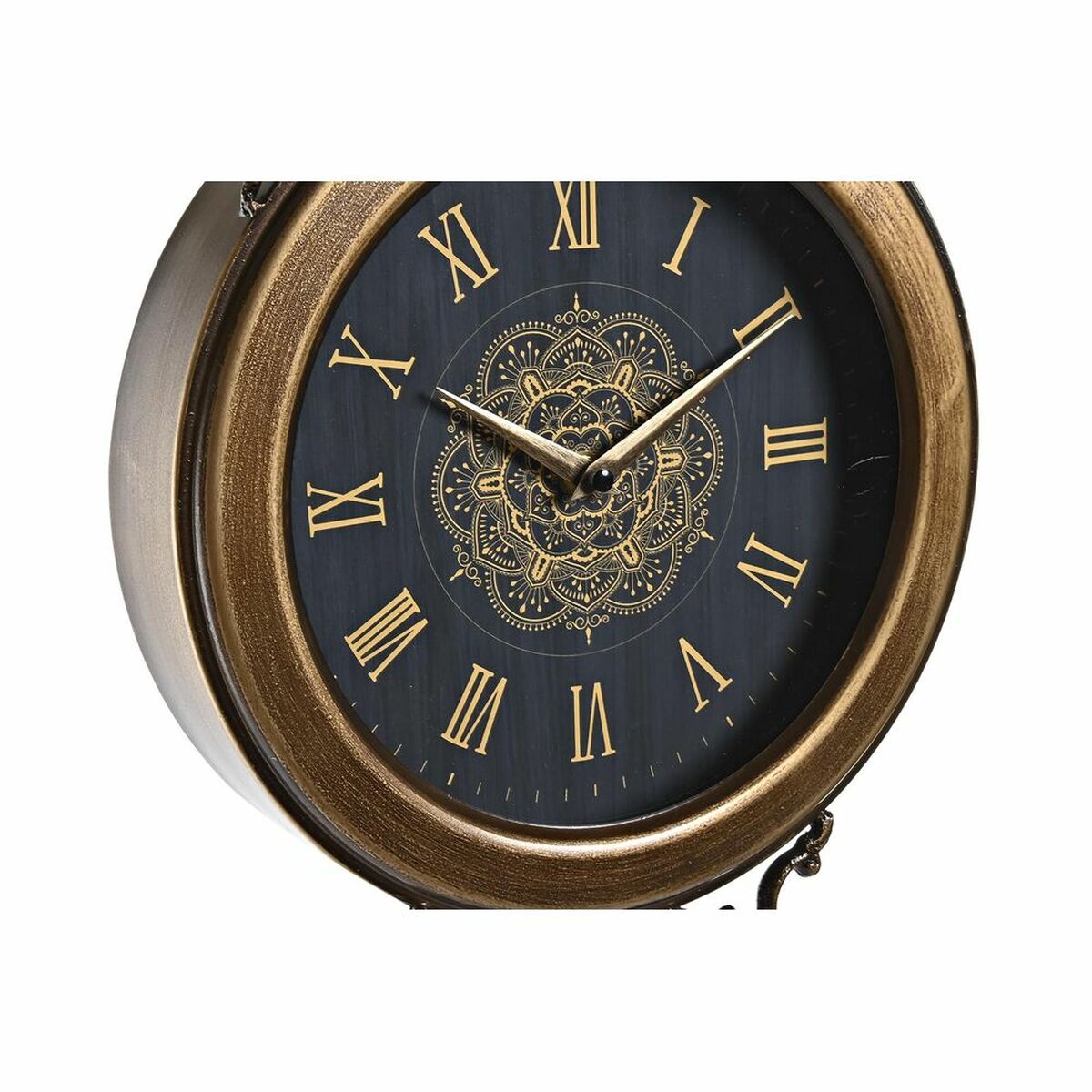 Horloge Murale DKD Home Decor Noir Doré Verre Fer Pendule 27 x 7,5 x 57,5 cm (2 Unités)