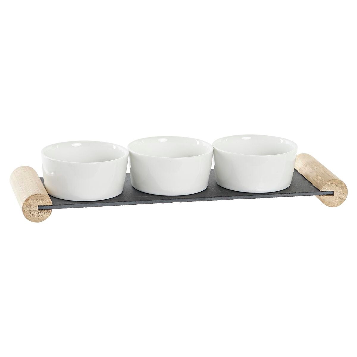 Plateau apéritif DKD Home Decor Blanc Noir Grès Ardoise 33 x 10 x 5,8 cm