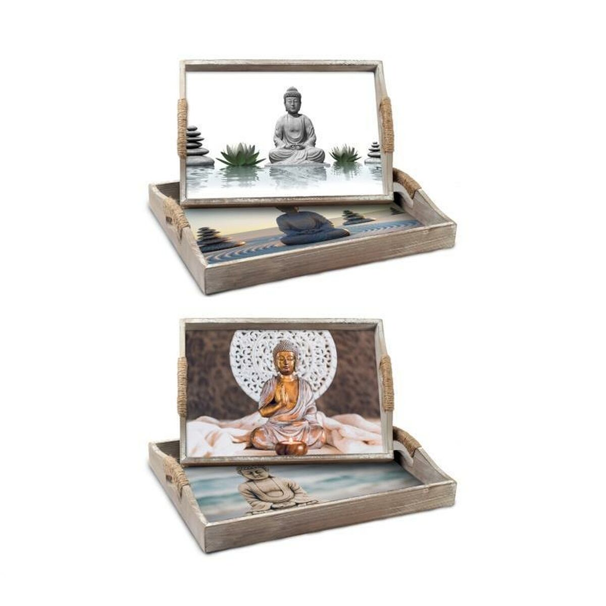 Set of trays DKD Home Decor 40 x 30 x 6 cm MDF Wood (2 Units)