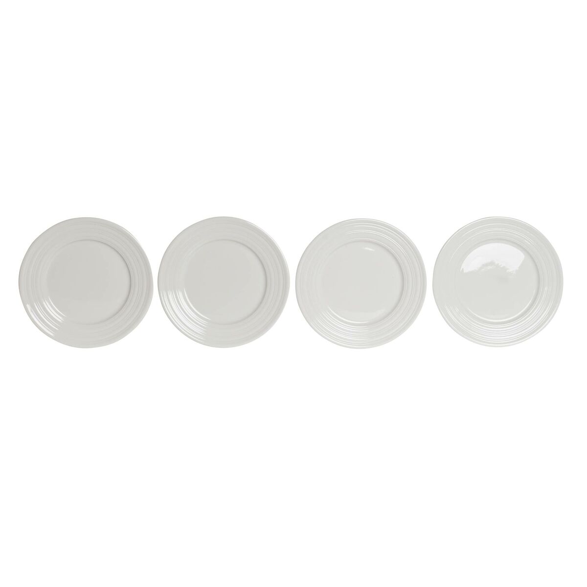 Assiette plate DKD Home Decor Blanc Porcelaine 19 x 19 x 2 cm