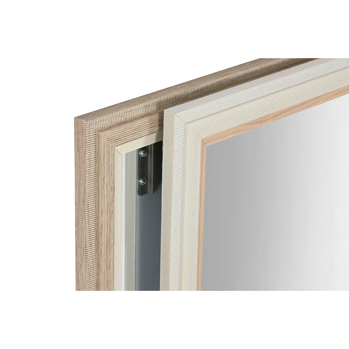 Miroir mural Home ESPRIT Blanc Marron Beige Gris Verre polystyrène 70 x 2 x 97 cm (4 Unités)