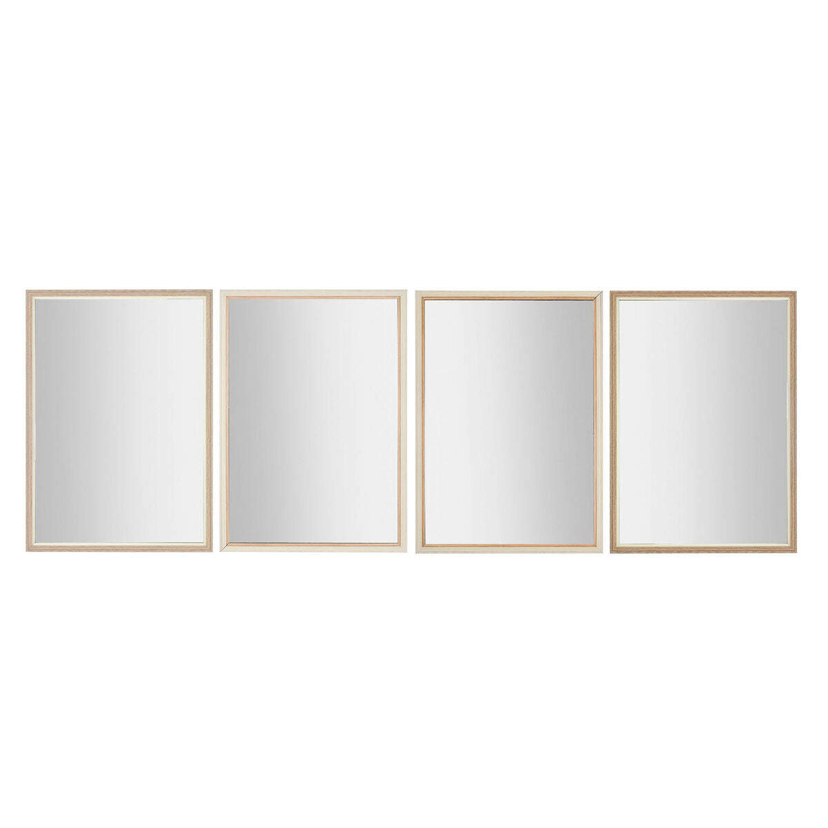 Miroir mural Home ESPRIT Blanc Marron Beige Gris Verre polystyrène 70 x 2 x 97 cm (4 Unités)