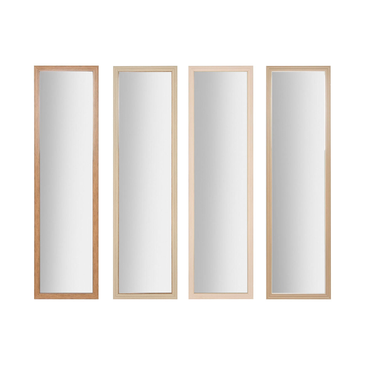 Miroir mural Home ESPRIT Blanc Marron Beige Gris Verre polystyrène 35 x 2 x 125 cm (4 Unités)