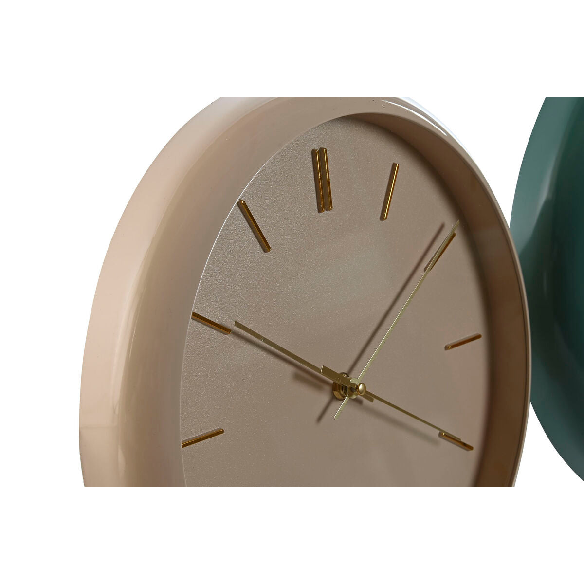 Horloge Murale Home ESPRIT Vert Rose PVC Moderne 30 x 4 x 30 cm (2 Unités)