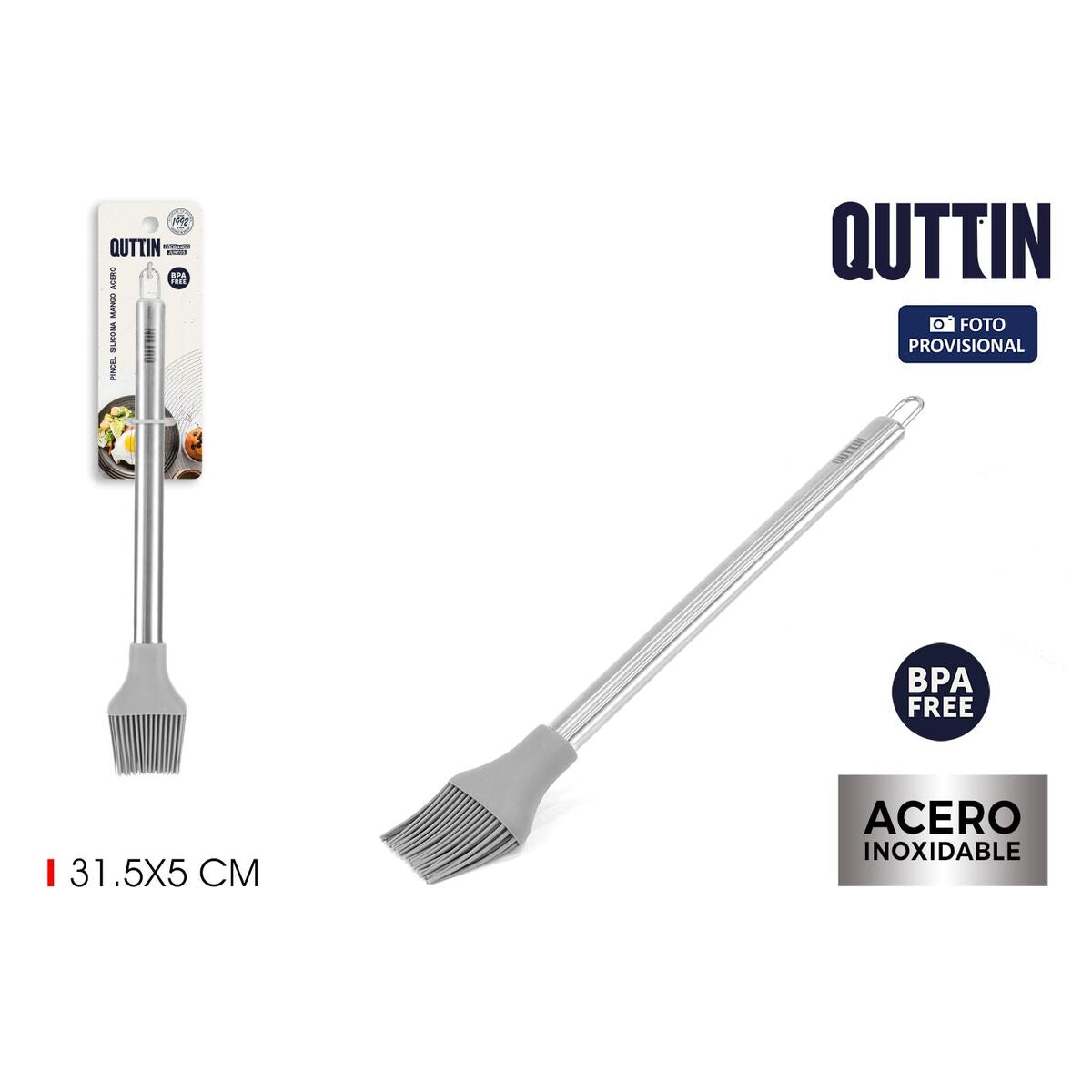 Brosse de cuisine Quttin Silicone Acier inoxydable Acier