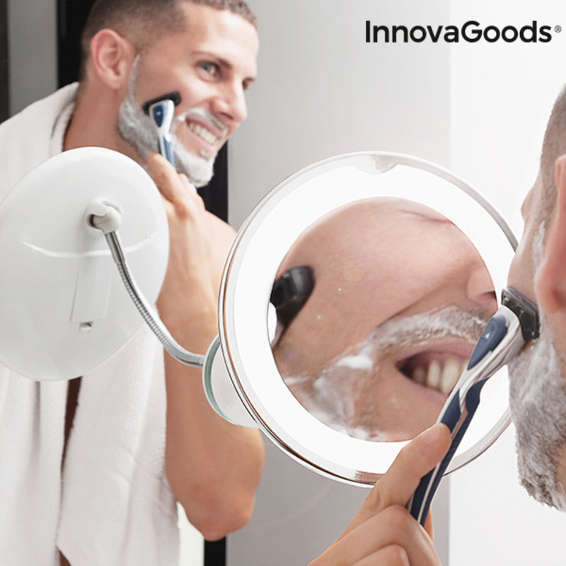 LED vergrotende spiegel met Flexibele Arm en Zuignap Mizoom InnovaGoods